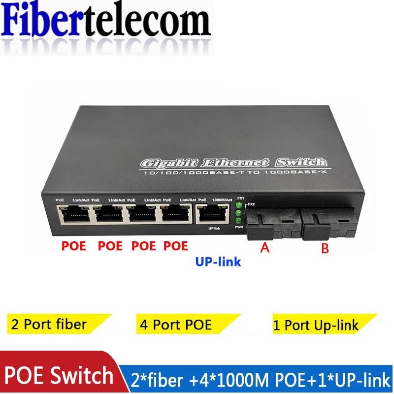 POE Switch 4 POE 2 Fiber 2F5GE - Power Over Ethernet 评论和价格