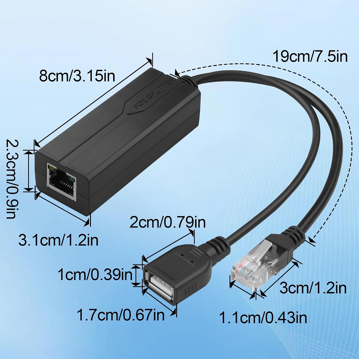 PoE Splitter 5V 2.4A USB Type  - Power Over Ethernet 评论和价格