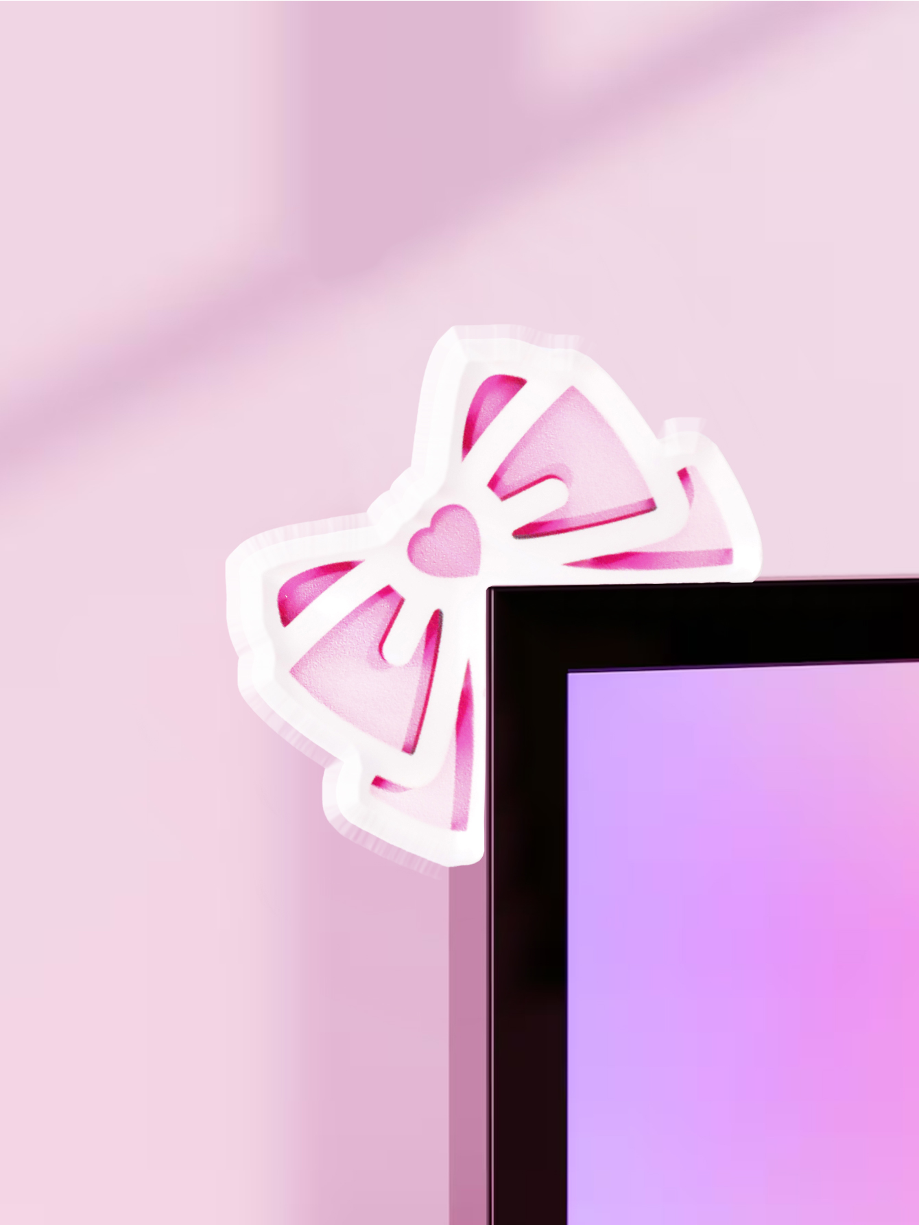 Kawaii Bow Monitor Decor Pink  - Office Technologies 评论和价格